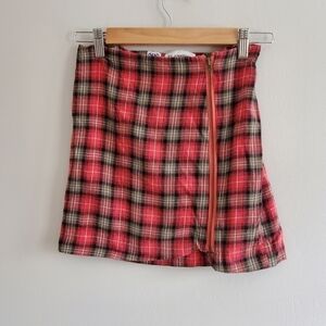 RED Plaid Mini Skirt